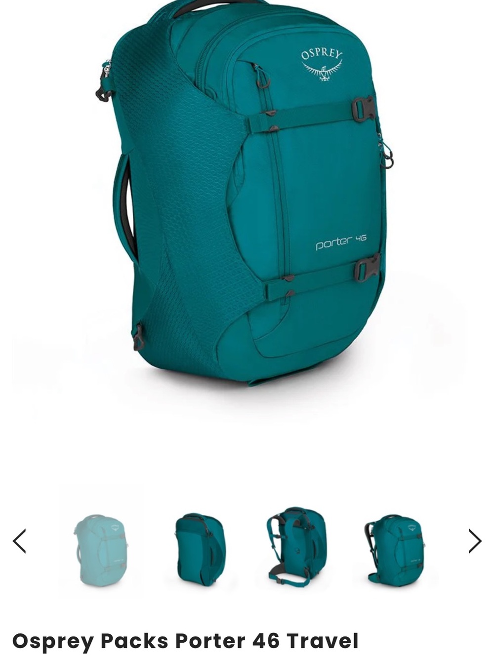 No longer available Teal  OSPREY Porter 46 Travel Backpack
